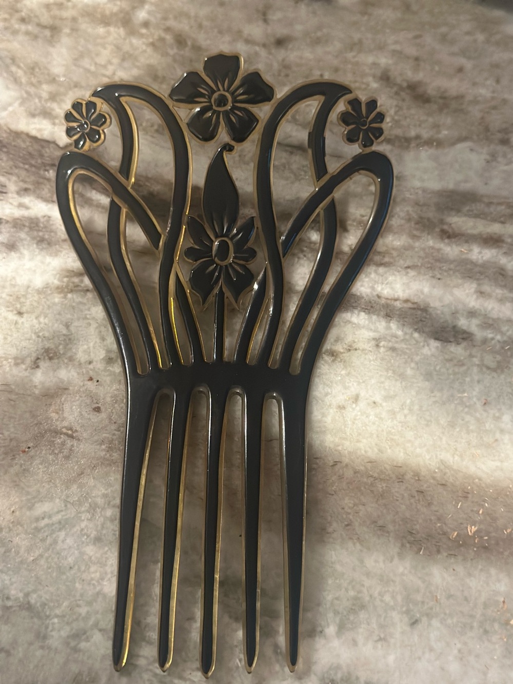 Antique Victorian celluloid hair comb